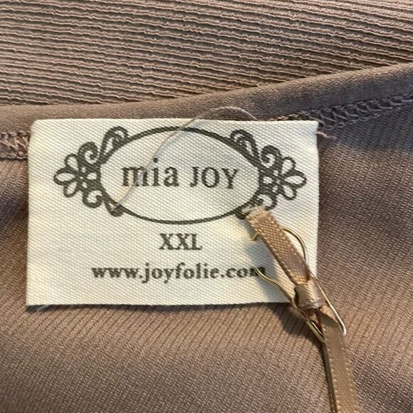 Joyfolie Mia Joy Lizette Slip Dress in Warm Taupe Ribbed Knit Midi XXL - Picture 7 of 10